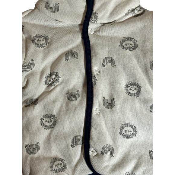 Quince Baby 100% Organic Cotton Reversible Jacket Size 3-6 Months White Blue NWT - Picture 2 of 8